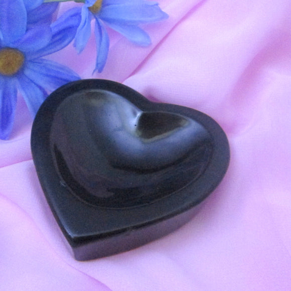Black Obsidian Heart Bowl