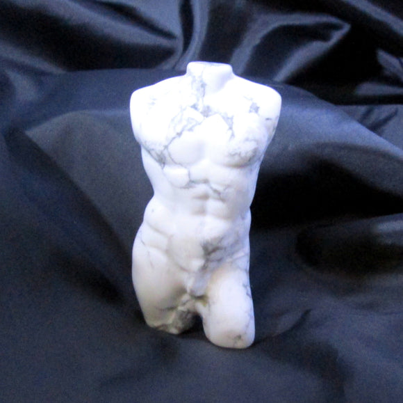 White Howlite Male Statue