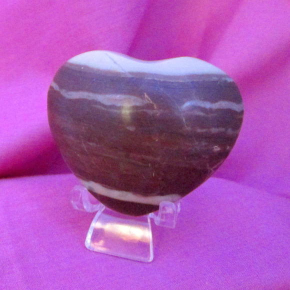 Chocolate Brown Zebra Stone Heart