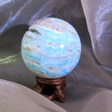 Blue Aragonite Sphere & Stand