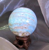 Blue Aragonite Sphere & Stand