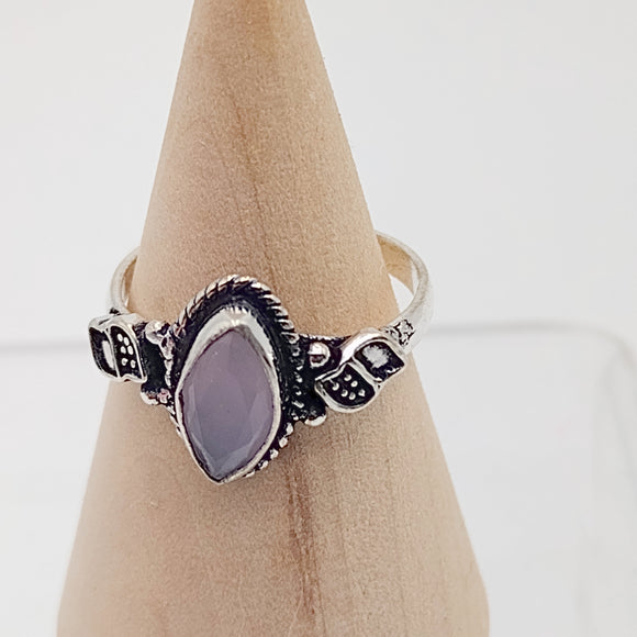 Pink Chalcedony Sterling Silver Ring