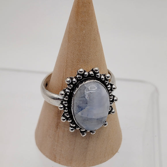 Rainbow Moonstone Stealing Silver Ring