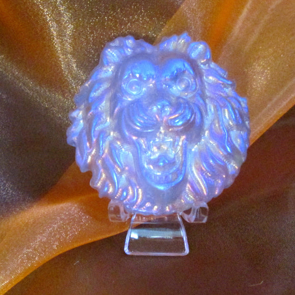 Rainbow Aura Fluorite Lion Head
