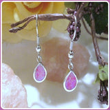 Pink Fire Opal Sterling Silver Earrings & Jewelry Box