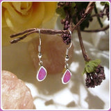 Pink Fire Opal Sterling Silver Earrings & Jewelry Box