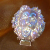 Rainbow Aura Fluorite Lion Head