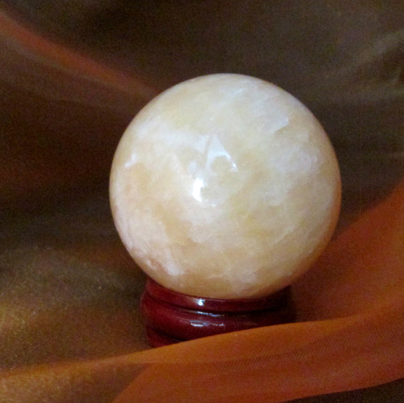 Orange Calcite Sphere & Stand