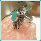 Green Chalcedony Sterling Silver Ring