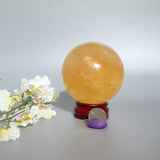 Honey Calcite  Sphere & Stand