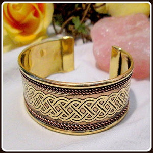 Celtic Knot Copper & Brass Cuff Bracelet