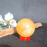 Honey Calcite Sphere & Stand