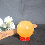 Honey Calcite Sphere & Stand