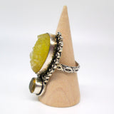 Into Success Golden Citrine  & Druzy Sterling Silver Ring