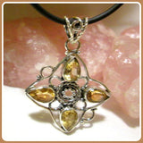 Into Success Golden Citrine Sterling Silver Necklace