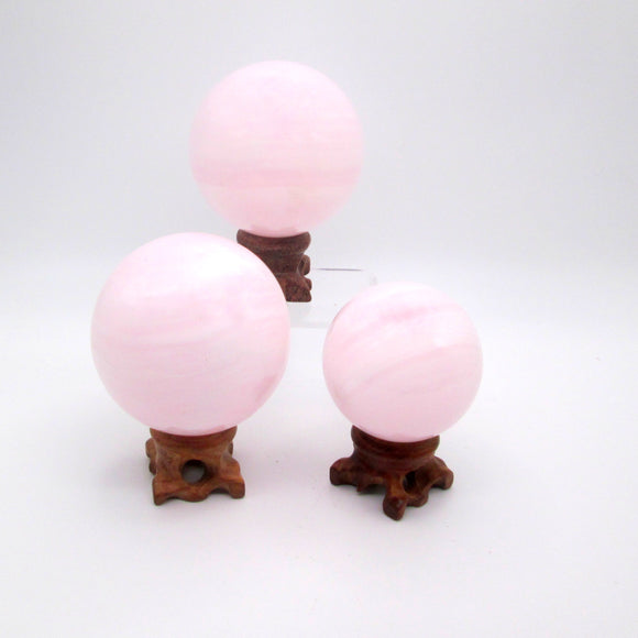 Pink Calcite Sphere & Stand