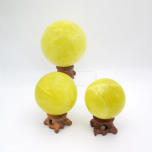 Lemon Calcite Spheres & Stands