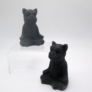Black Obsidian Meditating Bulldog