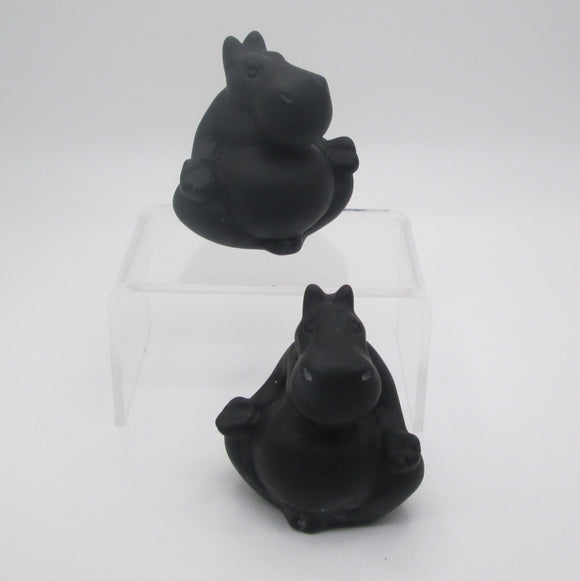 Black Obsidian Meditating Hippo