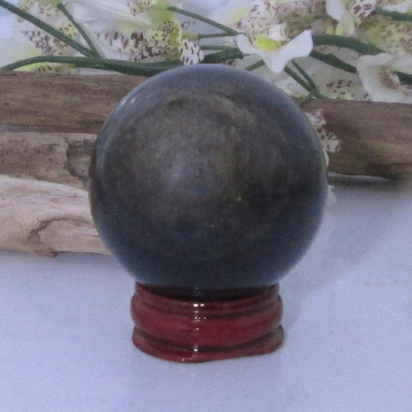 Golden Obsidian Sphere & Stand