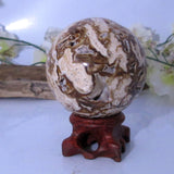 Chocolate Calcite Sphere & Stand