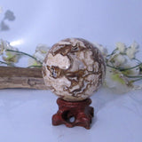 Chocolate Calcite Sphere & Stand