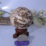 Chocolate Calcite Sphere & Stand