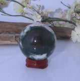 Moss Agate Sphere & Stand