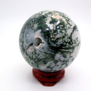 Moss Agate Sphere & Stand