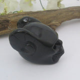 Black Obsidian Horn Skull