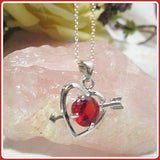 Heart Garnet Necklace