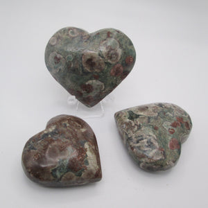 Oriental Flower Jasper Hearts