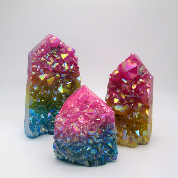 Rainbow Aura Quartz Cluster