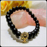 Black Agate Lion Bracelet