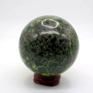 Green Serpentine Sphere & Stand