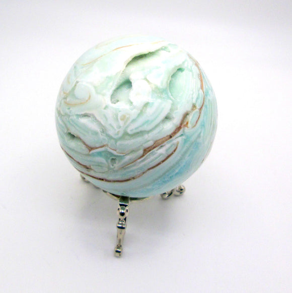 Blue Aragonite Sphere & Stand