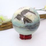 Caribbean Blue Calcite Sphere & Stand