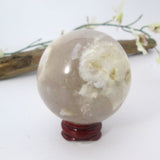 Flower Agate Sphere & Stand