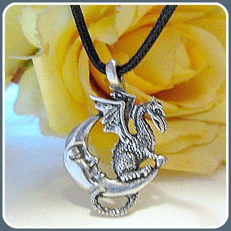 Midnight Dragon Amulet Necklace