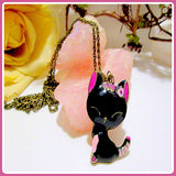 Frisky Black Cat Necklace