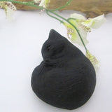 Black Obsidian Sleeping Kitty