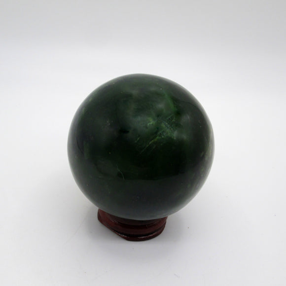 Nephrite Jade Sphere & Stand