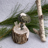 Clear Quartz Winter Fairy Mushroom Stump