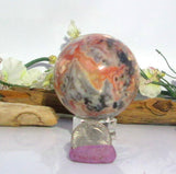 Crazy Lace Agate Sphere & Stand
