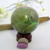 Green Moonstone Sphere & Stand