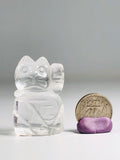 Maneki Neko "Clarity & Wisdom" Clear Quartz Money Cat