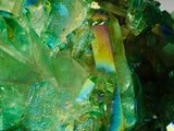Green Rainbow Titanium Aura Quartz Cluster
