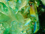 Green Rainbow Titanium Aura Quartz Cluster