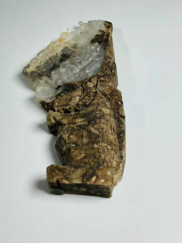 Dragon Crystal Quartz Gemstone Cluster Totem