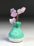 Amethyst Bouquet  Green Vase
